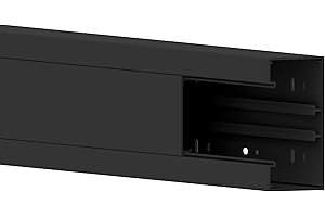 CABLECOACH Habengut Canal de Parapet (avec Trou de Montage) 130 x 60 mm, en PVC, Longueur 1 m, Noir