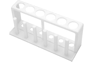 VBESTLIFE Hållbar Plastprovrörstativ 6 Hål 6 Kolumnhållare Stativ för Provrör Max Temperatur 100° Mindre än 25 Mm Diameter fö