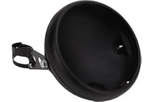 EVGATSAUTO Guscio Alloggiamento Faro Moto, 7in/17,78 Cm Supporto Alloggiamento Secchio Faro Moto Universale in Metallo per Faro a LED Tubi Forcella 38‑51mm