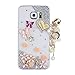 Produktbild Samsung Galaxy A5 (2016) Hülle, Sense TE Strass [3D Handgefertigt] Diamant Serie Bling Schutz Handy Tasche Kristall Transparent Case Cover Hülle mit Retro Anti Staub Stecker - Hören Anhänger Tanz Schmetterlings Rosen Blumen / Bunte