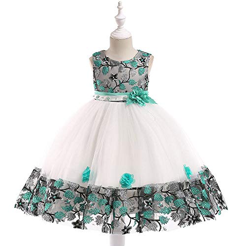 Dress for Girl Sunday77 O-Neck Sleeveless Floral Cotton Tulle Patchwork Ankle-Length Swing Dress Party Princess Kids Children Baby