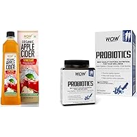 WOW Organic Raw Apple Cider Vinegar - with strand of mother - Not from concentrate - 750mL and WOW Probiotics 20 Billion…