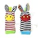 Vollter 2 Pcs Baby Infant Cartoon Socks Wristband Handbell Rattles Toys