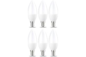 Amazon Basics LED E14 Small Edison Screw Candle Bulb, 4.9 W (Equivalent to 40W), Warm White, Non Dimmable - Pack of 6