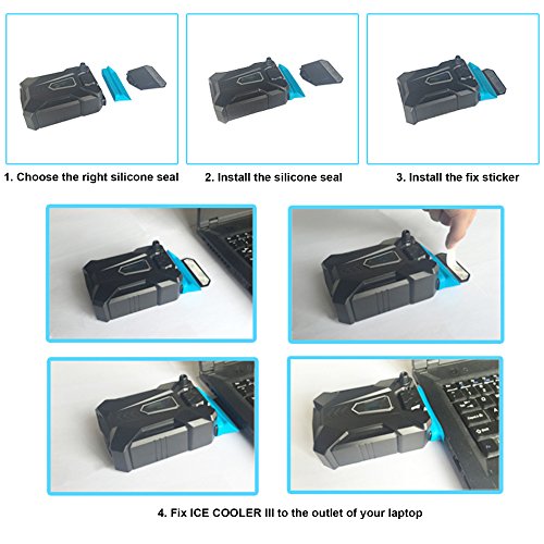 EZREAL® ICE COOLER III USB Vacuum Cooler Luftabsaugung Lüfter Turbo Kühler für Laptop Notebook - 5