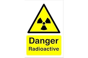 Danger Radioactive säkerhetsskylt - 3 mm aluminium dibond 200 mm x 150 mm
