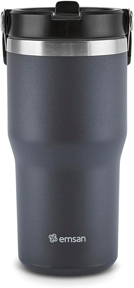 Emsan Emsan Star Ice Pipetli Çelik Sızdırmaz Termos 550 Ml Antrasit