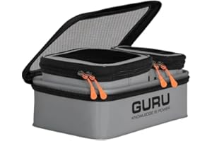 Korda Guru Fusion Ventilator Combo 3, trois boîtes à appâts EVA, 100, 200 et 250, couvercles en maille respirante, rangement des appâts frais, empilables, code GLG048.