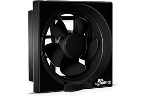RR Signature Vento Deluxe 200 MM Exhaust Fan For Kitchen, Bathroom with Strong Air Suction, Rust Proof Body and Dust Protection Shutters (Black), 3 Year Warranty