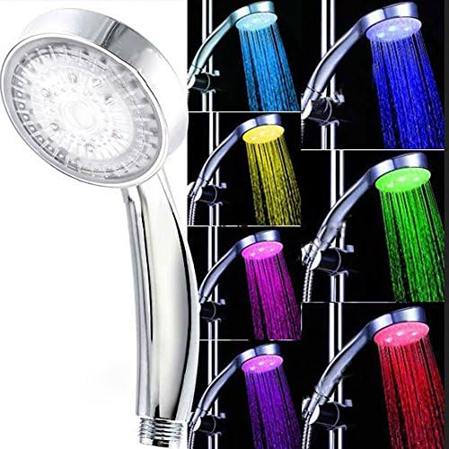 7 Changing Water-saving Color LED Rainfall Shower Head Handheld Round Faucet Single Bathroom Accessories Spray Shower
