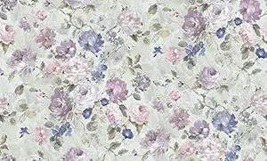 Artisan Furnishings Non Woven Interiors Damask Exclusive Designer Wall Paper Roll for Living Room/Decoration/Bedroom/Commercial Space/Tv Background/Kids Room (Multi Color with Sea Green Base)