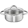 Schulte-Ufer Loop Stewing Pan 20 cm Approx. 2.5 L with Glass Lid 18/10 Steel