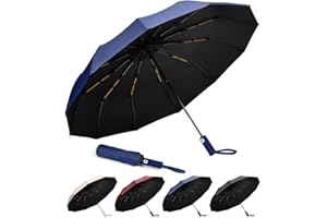 Aolso Ombrello Pieghevole Antivento, Chiusura Automatica Ombrello Pieghevole, Ombrello pieghevole compatto anti-tempesta, UPF>50+ Ombrello da Sole