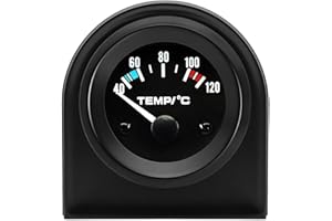 LKRXW Medidor de Temperatura del Agua para Coche 52mm Indicador Termómetro Auto 12V Blanco Luz Puntero Manómetro Temperatura Agua Automóvil Calibre Instrumento Celsius