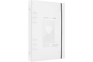 Babyfond Lot de 6 anneaux de reliure Kpop - 25 feuilles - 200 poches - 4 pouces - En vrac - Rechargeable - Pour cartes personnelles - Couverture étanche, Blanc(200 poches)