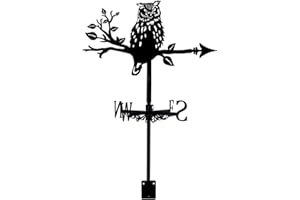 SUPERDANT Búho en Rama Veleta Hierro Forjado - Animal Metal Techo Jardín - Señal Dirección