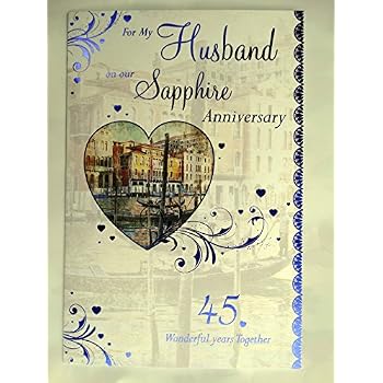 My Husband 45th Wedding Anniversary Card - On Our Sapphire Anniversary ...