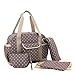 Moonwalk Polka Dot Baby Nappy Mummy Changing Diaper Tote Bag Outdoor Expectant Shoulder Handbag Satchel Khiki
