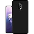 HELLO ZONE Rubber Exclusive Matte Finish Soft Back Case Cover for Oneplus 7 - Black