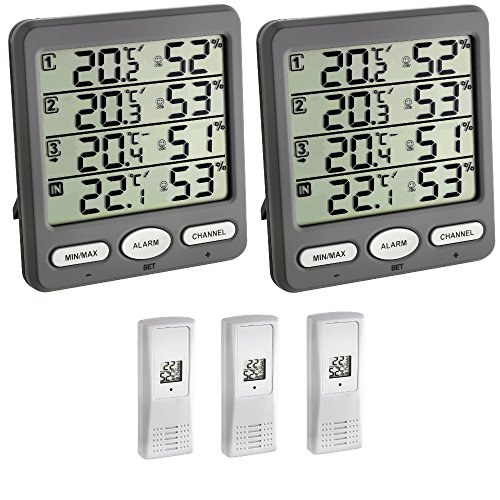 TFA-Dostmann KLIMA MONITOR SPEZIAL TFA 30.3054.10.spezial Funk-Thermo-Hygrometer Station (anthrazit)