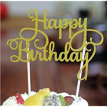 Accessoires De Decoration Figurines Pour Gateaux Violet Joyeux Anniversaire Gateau Calligraphie Paillettes Decoration Pour Gateau Danniversaire Pick Violet Napravi Rs