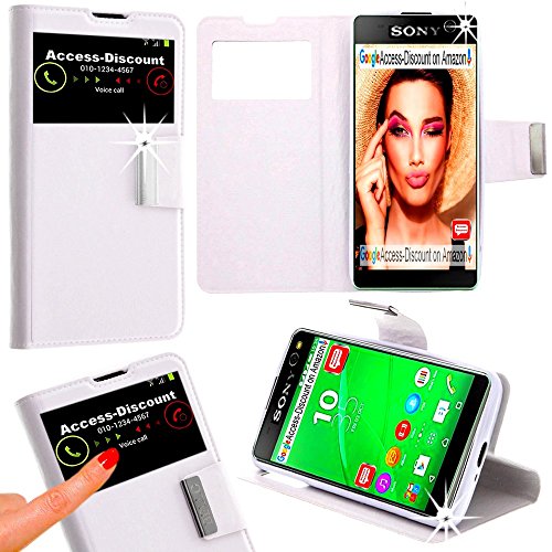 Access-Discount-Funda para SONY Experia C5-Funda de protección con tapa con ventana para Smartphone SVIEW 3 g 4 g XPERIA C 5 DUAL SIM