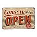 Produktbild Come in we are open, Retro geprägt Metall blechschild, Wand Deko Schild, 20 cm x 30 cm