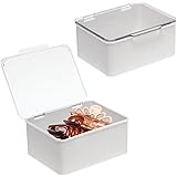 mDesign Organizer per cosmetici per comò o ripiano – Portatrucchi in plastica con coperchio per smalto, ombretto, mascara, ec