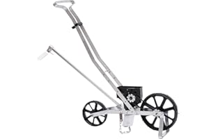 AANGEEBONE Sembradora manual de precisión de aluminio Pro Edition, con regulación de profundidad, sembradora de aluminio, de una hilera, para maíz dulce, puerro y otras semillas finas
