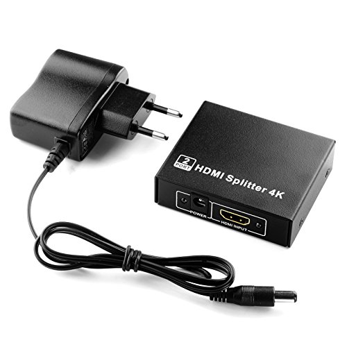 Swees® 4k UHD HDMI Splitter / Verteiler 1 IN 2 OUT (1 Eingang und 2 Ausgänge) | 4k Ultra HD 2160p / Full HD 1080p | HDCP | 3D Ready - 4