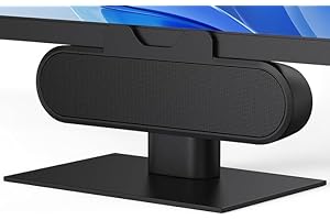 Plyee Audio Altavoces para Monitor, Altavoces para Computadora de Escritorio PC, Altavoz USB con Conector Integrado USB A Type C, Fácil de Sujetar a Monitores, 10W (Negro)