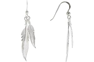 LES POULETTES BIJOUX - Boucles d'oreilles Deux Plumes d'argent
