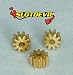 Produktbild Slotdevil Messing Motorritzel 10 Zähne M50 für 2 mm Motorwelle (3 Stück)