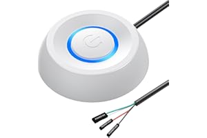 DOOCECIY Pc Power Button, Extension Cord with Led Light Power Switch