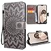 Price comparison product image VemMore Huawei Mate 20 Lite Case PU Leather Wallet Case Flower Flip Magnetic Closure Card Slots Stand Function Premium Shockproof Full Protective Cover Sunflower Pattern - Gray
