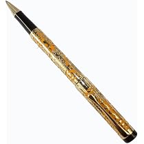 Jinhao 197 Tintenroller – Schwarz Mit Goldfarbenen Akzenten, Schwer & Wertig, Inkl. Schwarzer Mine
