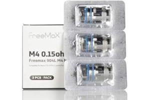 Freemax 904L M Mesh Coils - Pack of 3 Coils | M Series for M Pro 2 Tank & M Pro Tank | M1/M2/M3/M4 - Contains No C₁₀H₁₄N₂ (M4-0.15 ohm)
