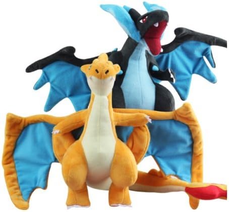Cute Pokemon Charizard Mega XY 25cm/10” Soft Plush Stuffed Doll Toy X Y. (2 PCS SET)