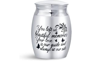 KunBead Jewelry Rose Flower Butterfly Mini Small Cremation Urns for Human Ashes Adult Holder Urn Mini Keepsake Decorative Memorial of Mother