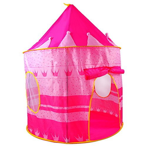 Pink Castle Tent for Girls - Indoor or Outdoor Teepee Pop Up Tent for Little Princesses