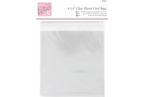 Anita's Card Bag, 167 x 167mm, Clear, Pack of 50, Plastic Bag, Card Protection Bag, for Home, Art, Craft, Cardmaking
