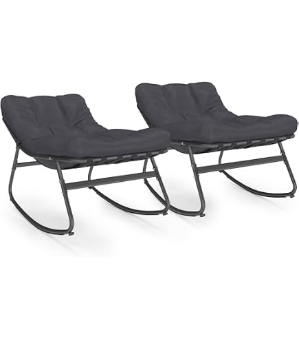 KOMFOTTEU Chaise Longue à Bascule Pliable Rotin PE Avec Repose-Pieds - Fauteuil Extérieur Portable Jusqu'à 150 Kg