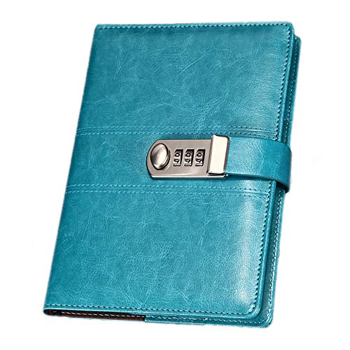 Ai-life Quaderno formato A5 in pelle PU con quaderno, blocco note giornaliero con serratura a combinazione, quaderno segreto con diario e quaderno con blocco codice, portamonete, 148x218mm