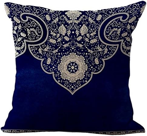 Cushion Covers Creative Chinese styleBlue and white porcelain flowers patterns Printing of Throw Pillow Case Sofa Cushion Cover Home Decor Pillowcase,45*45CM (Pillowcases Set of 2 pcs)