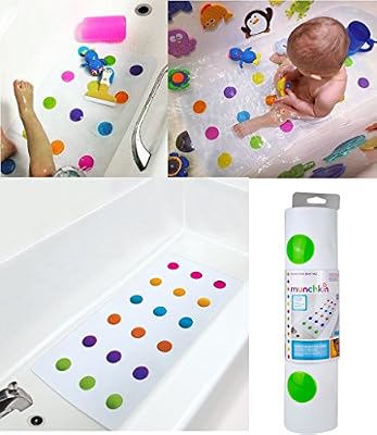 Gorbanshop Munchkin Tapis de bain antidérapant pour la sécurité de votre bébé ou de votre jeune enfant Motif à pois colorés
