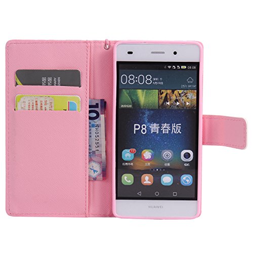 Feeltech HUAWEI P8 Lite Hülle PU-Leder und Brieftasche Bunte Muster Fall mit Magnetverschluss, Hybrid-Kickstand mit Stand-Funktion, schlagen Sie schützende weiche TPU Stoßstangenabdeckung und Kreditkartenhalter für HUAWEI P8 Lite Handgelenk Bügel-Buch-Art-Geldbeutel-Tasche mit 2 In 1 Berühren Sie Stift – Sonnenblume - 5