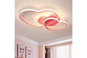 AHQX Plafoniera LED Dimmerabili Lampada Soffitto Vivaio Chiaro Giovane Camera Letto Ragazze 40W Con Telecomando Illuminazione Interni Amore Cuore Acrilica in Metallo Sala Pranzo Luce Bambino Della