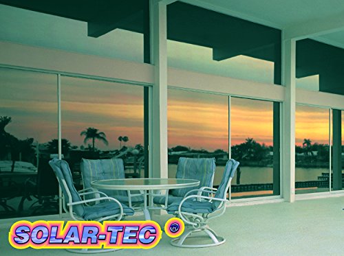 Original SOLAR-TEC® Universal Sonnenschutz Spiegelfolie 99% UV-Schutz 78% reduzierte Helligkeit hochglanzverspiegelt kratzfest selbstklebend 76cm x 220cm für Außen- und Innenmontage mit Zubehör - 7