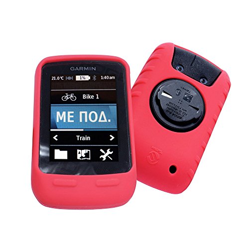 E-Volve Funda de silicona para Garmin Edge Touring / Edge Touring Plus con protector de pantalla - Rojo
