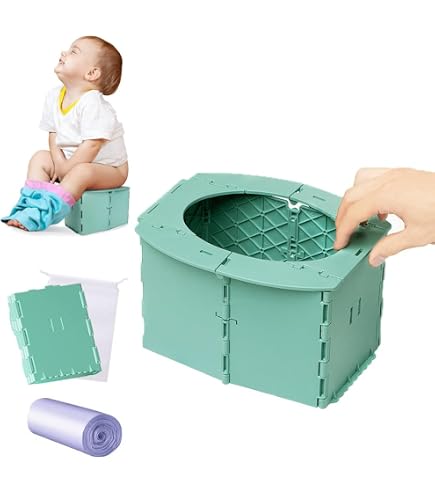 Faltbares töpfchen kinder,Töpfchen für kinder unterwegs,Baby potty travel,Portable toilette für kinder,Baby WC Töpfchen,Töpfchen für Kinder,Baby Potty,kinder töpfchen,Babytopf WC(grün) Baby